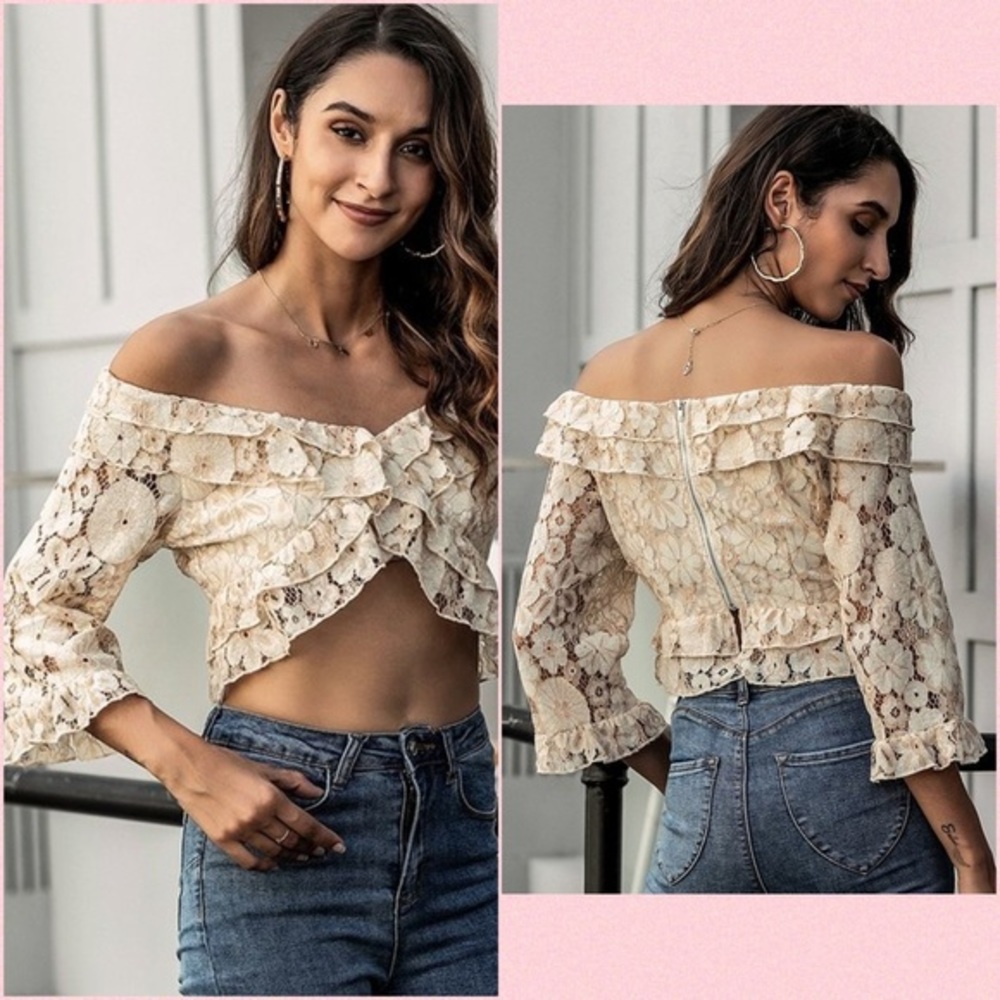 💞 LOVE LACE OFF THE SHOULDER TOP